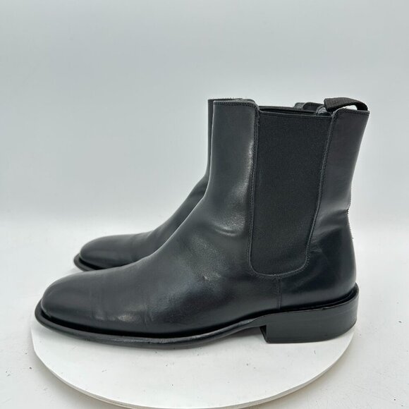 Gucci Men Size 8D Black Leather Side Elastic Pull On Square Toe Ankle Boot - Picture 1 of 12